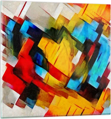 Produktbild von Bilder auf glas - Abstraktion modern - 60x60cm - Glasbilder - Wandbilder - Kunstdruck - zum Aufhängen bereit - Wanddekoration aus Glas - Glas Bilder - Wandbild auf Glas - Einteilig - GAC60x60-3451