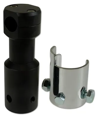 Produktbild von Lenkerklemme STR8 schwarz matt CNC-gefräst für Peugeot Jet-Force C-Tech 50