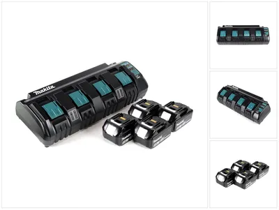Produktbild von Makita Power Source Kit 18V mit DC 18 SF 4-fach Ladegerät + 4x BL1850 Akku 5,0Ah