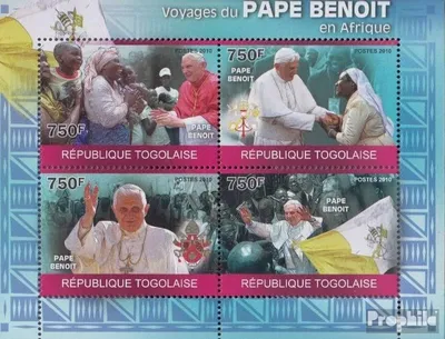 Produktbild von Briefmarken Togo 2010 Mi 3554-3557 Kleinbogen (kompl.Ausg.) postfrisch Papst Benedikt XVI