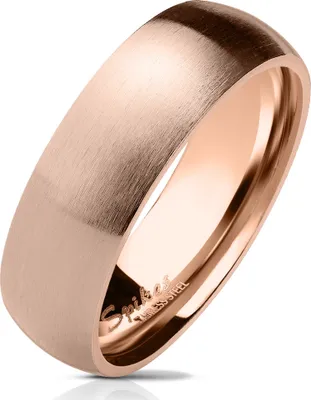 Produktbild von viva-adorno Gr. 58 (18,4 mm Ø) Damen & Herren Edelstahl Ring Partnerring Verlobungsring matt poliert rosegold RS57