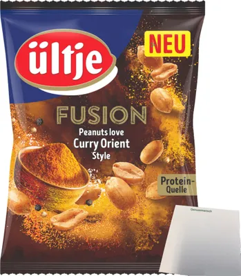 Produktbild von ültje Erdnüsse Fusion Curry Orient Style (150g Beutel) + usy Block