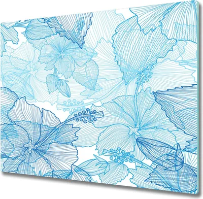 Produktbild von Glas Herdabdeckplatte 60x52 cm Spritzschutz Glasabdeckplatte Schneidebrett Hawaii Blumen