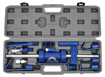 Image de Marteau à frapper Débosselage, Construction métallique robuste, Boîte à outils portable, Bleu et argent