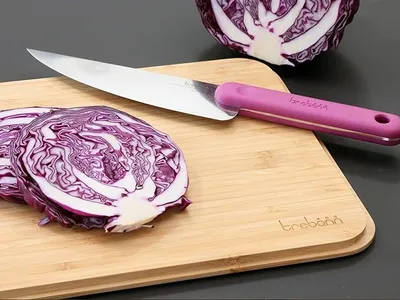 Productafbeelding van Trebonn koksmes, 35 cm, roze handvat, roestvrijstalen lemmet
