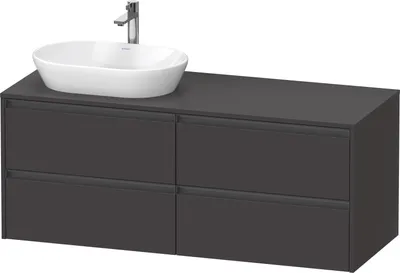 Produktbild von Duravit Ketho.2 Wastafelonderkast 140x55x56,8 cm Supermat Grafiet