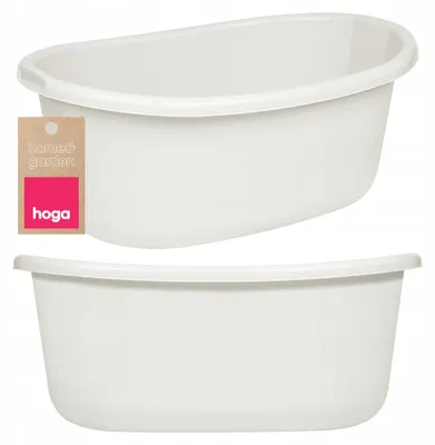 Produktbild von Hoga Große Oval Weiße Wäschewanne mit Griffen 30L