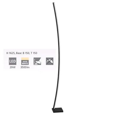 Image de Eglo 99715 PICACHA LED Lampadaire 29W noir blanc blanc chaud