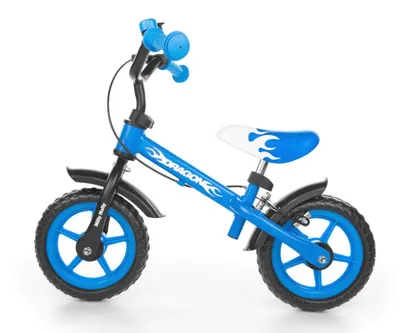 Produktbild von Milly Mally Dragon Z Hamulcem, Stadtrad, Kinder, Unisex, Stahl, Schwarz, Blau, Weiß, 25,4 cm (10")