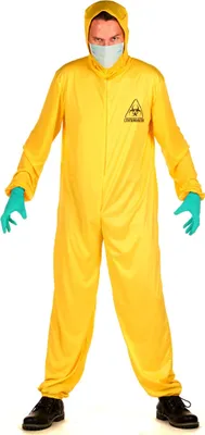 Produktbild von Strahlenschutzanzug Kostüm für Erwachsene Halloween gelb-hellblau 3XL (160-190cm)