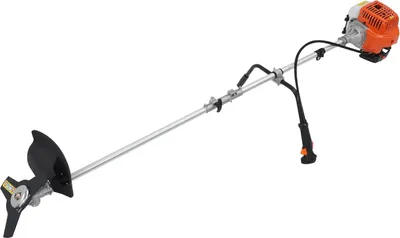 Obrázok produktu pre Benzínové krovinorezy a vyžínače trávy – dvojtaktné – 42,7 cm³, 1,25 kW – 3 rezné hlavy – štartovanie pomocou lanka – 1,2 l nádrž – oranžová farba
