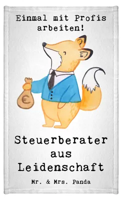 Produktbild von Mr. & Mrs. Panda Handtuch Steuerberater Leidenschaft - Weiß - Geschenk, Gästehandtuch Bunt, Gästetuch, Klein, Frotteehandtuch, Mini-Handtuch