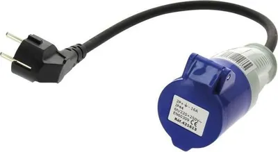 Image de Adaptateur Prise CEE P17 vers Schuko, 16 A, 28 cm, 220 V