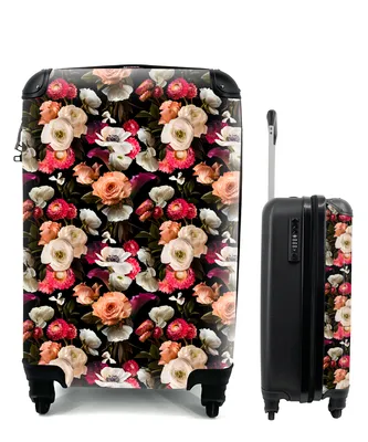Produktbild von MuchoWow® Koffer Handgepäck Trolley Rollkoffer Kleine Reisekoffer mit 4 Rollen - Blumen - Muster - Pastell - Cabin Size < 55x40x23 cm & 55x40x20 cm - Fotokoffer - Kabinenkoffer - Boardgepäck - Reise-Box - Reisekoffer - Reisegepäck - Koffer mit Bild - Trolley für Kinder