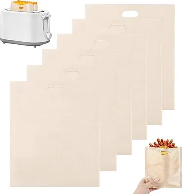 Image de Sacs réutilisables pour grillades et sandwichs, 20 x 22 cm, kaki