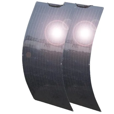 Imagen del producto de Kit de paneles solares, diseño flexible, alta eficiencia, 2 paneles de 100W cada uno