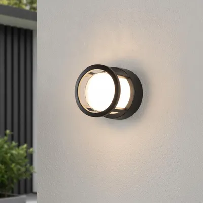 Productafbeelding van Design wandlamp Agosto rond antraciet, AI-gegenereerde afbeelding