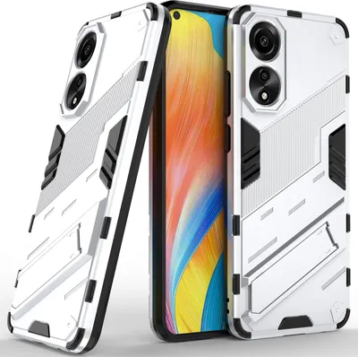 Produktbild von Armor Hülle für Oppo A78 4G, Hybrid PC TPU Bumper Stoßfestes Schutzhülle mit Standfunktion Orange