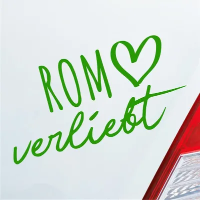 Produktbild von Auto Aufkleber Rom verliebt Herz Stadt Heimat Liebe Car 19x10 cm Hellgrün Sticker Heckscheibenaufkleber