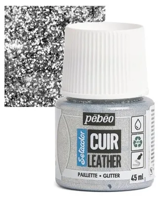 Productafbeelding van Pebeo Setacolor Leeracrylverf, Glitter Zilver, 45 ml