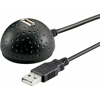 Immagine prodotto di Cavo di prolunga USB 2.0, spina USB-A > presa USB-A (nero, 1,5 metri, presa con supporto)