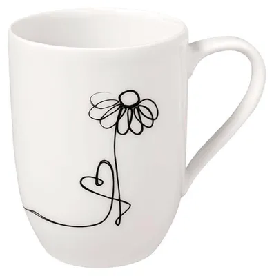 Obrázok produktu pre Villeroy & Boch Advantage sada 6 hrnčekov Statement Lines s rukoväťou Family Premium Porcelain white,black 1016298000