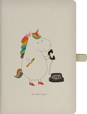 Produktbild von Mr. & Mrs. Panda Journal Einhorn Sekretärin - Transparent - Geschenk, Büro, Tagebuch, Skizzenbuch, notizbuch, Unicorn, A5, Steuerbüro, Kladde, Einhörner