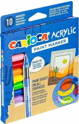 Obrázek produktu pro Akrylové fixy se štětcem 10 barev CARIOCA
