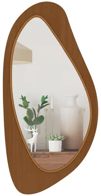 Produktbild von HOMCOM Wandspiegel 91,5x45 cm Fenster Spiegel mit Kieferfurnierrahmen Naturholz