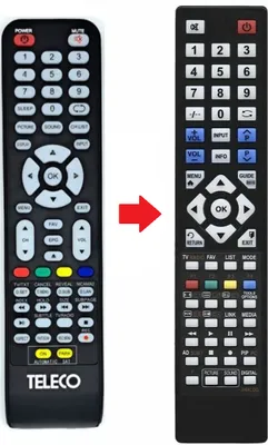 Produktbild von Ersatz Fernbedienung für Teleco TV TEK19W9 | TEK24DS | TEK24W9 | TEK32S | TEK32W9 | TEK40S
