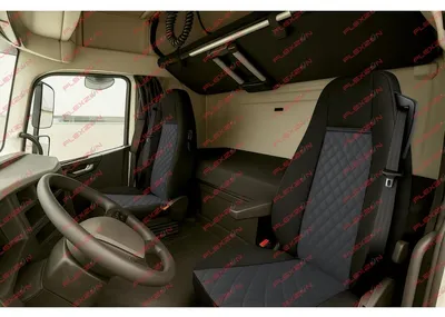 Obrázok produktu pre Kompletná sada 1+1 poťahov sedadiel z umelej kože pre VOLVO FH Euro 6 2016–2020 – čierna