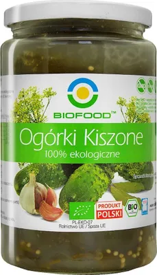 Zdjęcie produktu dla OGÓRKI KISZONE BEZGLUTENOWE760 g (560 g) - BIOFOOD