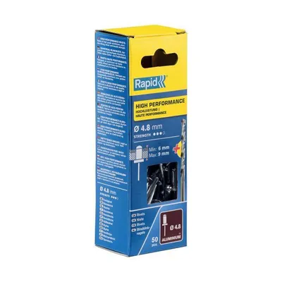 Image de Rapid Tools 5000388 Rivets aveugles universels Rapid, 4,8 x 12 mm, en aluminium