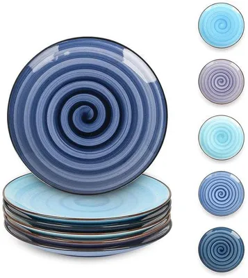 Image de Lot de 6 petites assiettes à dessert en porcelaine, 15 cm