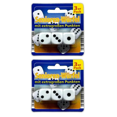 Produktbild von 6x XL Augenwürfel Set Große Spielwürfel Senioren Würfel Knobel