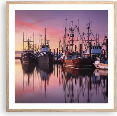 Produktbild von Gerahmtes Poster - Rahmen in heller Eiche - Marina Westen Die Sonne - 60x60 cm - Wand Bild - Wanddeko - Wandbilder - Kunstposter - Wandposter - Bilderrahmen - Bilder - Kunstdruck - P2NAC60x60-4645