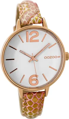 Produktbild von Oozoo Leder Damen Uhr C9481 Analog Quarzuhr Armband pink gold Timepieces D2UOC9481