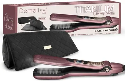 Produktbild von Titanium-Haarglätter - DEMELISS - 5 Temperaturstufen - 40 ml - Max. 230 °C - Cherry Chérie