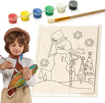 Immagine prodotto di Disegni da colorare natalizi 15x20 cm per bambini: pupazzo di neve