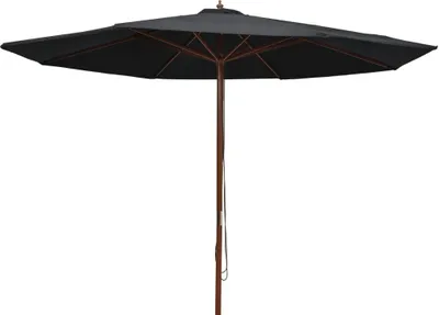 Produktbild von Sonnenschirm mit Holzmast 350 cm Schwarz