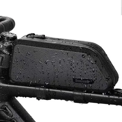 Produktbild von Fahrradtasche, Rahmenhalter, 1,5 L, wasserdicht, Vordersatz, Oberrohrhalter, Lenkerhalter, Fahrradzubehör, schwarz, 1,5 L
