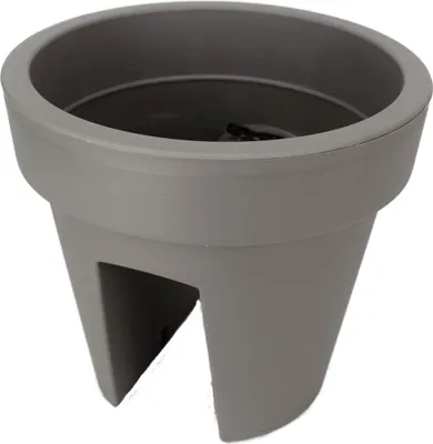 Produktbild von Balkonblumentopf Ø24x22cm Farbe wählbar Balkon Geländer Pflanztopf Blumentopf, Farbe:anthrazit