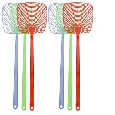 Produktbild von Fliegenklatsche 45 cm 6 Stück XL Mehrfarbig Kunststoff Flexibel Insektenklatsche gegen Fliegen Mücken und Wespen