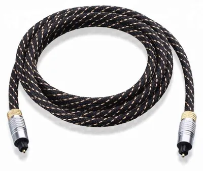 Produktbild von CHPN - Toslink-zu-Toslink-Kabel - 3 Meter - Optisches Kabel - Stecker auf Stecker - Toslink-Audiokabel - Optisches Kabel der Nylon-Serie - Schwarz