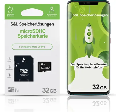 Produktbild von microSD Speicherkarte S&L für Huawei Mate 20 Pro - Speicherkapazität: 32 GB