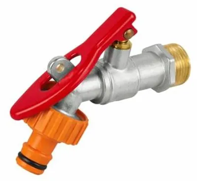 Image de Robinet d'extérieur 3/4 de pouce, avec raccord rapide et bouchon de protection