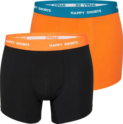 Produktbild von Happy Shorts Herren Retro Pants 2-Pack Jersey - Orange+Black - Größe XXL