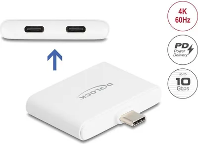 Zdjęcie produktu dla DELOCK USB-C Adapter > USB-C Daten 10 Gbps & Video 4K 60Hz