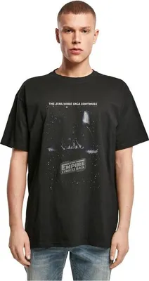 Image de T-shirt homme Mr. Tee Star Wars, épisode V, modèle oversize, couleur noire - taille 3XL