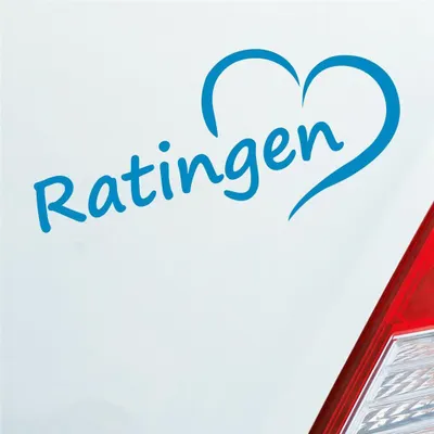 Produktbild von Auto Aufkleber Ratlingen Herz Stadt City Liebe Love Heart 17x8 cm Hellblau Sticker Heckscheibenaufkleber